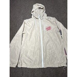 Santa Cruz Hand Blocked Khaki Windbreaker Jacket Size XS